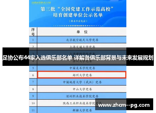 足协公布44家入选俱乐部名单 详解各俱乐部背景与未来发展规划 足协公布44家入选俱乐部名单 详解各俱乐部背景与未来发展规划